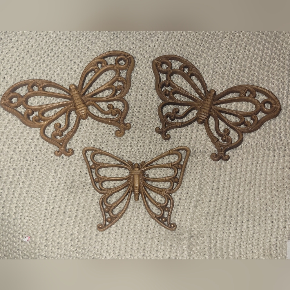 Vintage Faux Wicker Butterflies